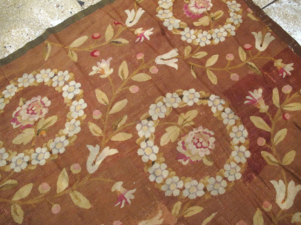 Antique French Aubusson Carpet, No.10022 - Gsblank