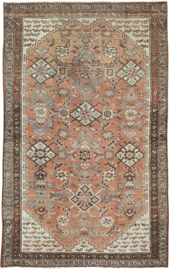 Antique Persian Malayer Throw Rug, No.10082 - Gsblank