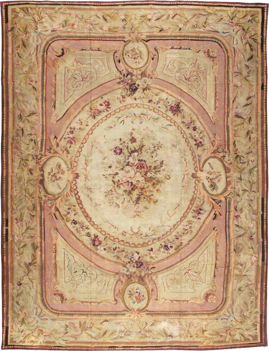 Antique French Aubusson Flatweave Carpet, No.10325 - Gsblank