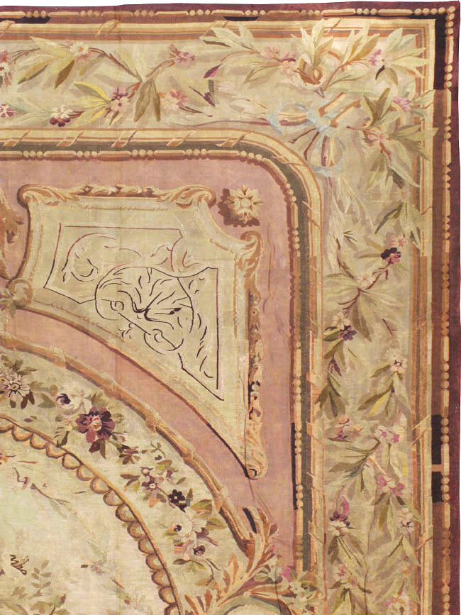 Antique French Aubusson Flatweave Carpet, No.10325 - Gsblank