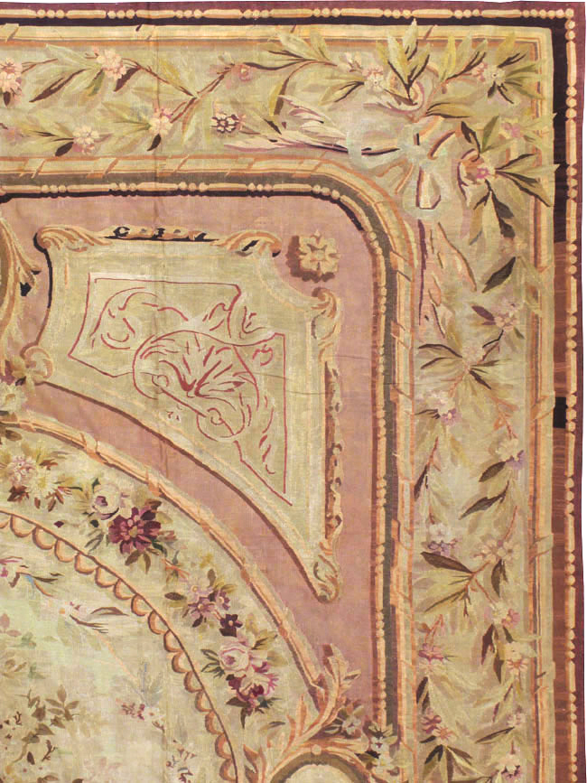 Antique French Aubusson Flatweave Carpet, No.10325 - Gsblank