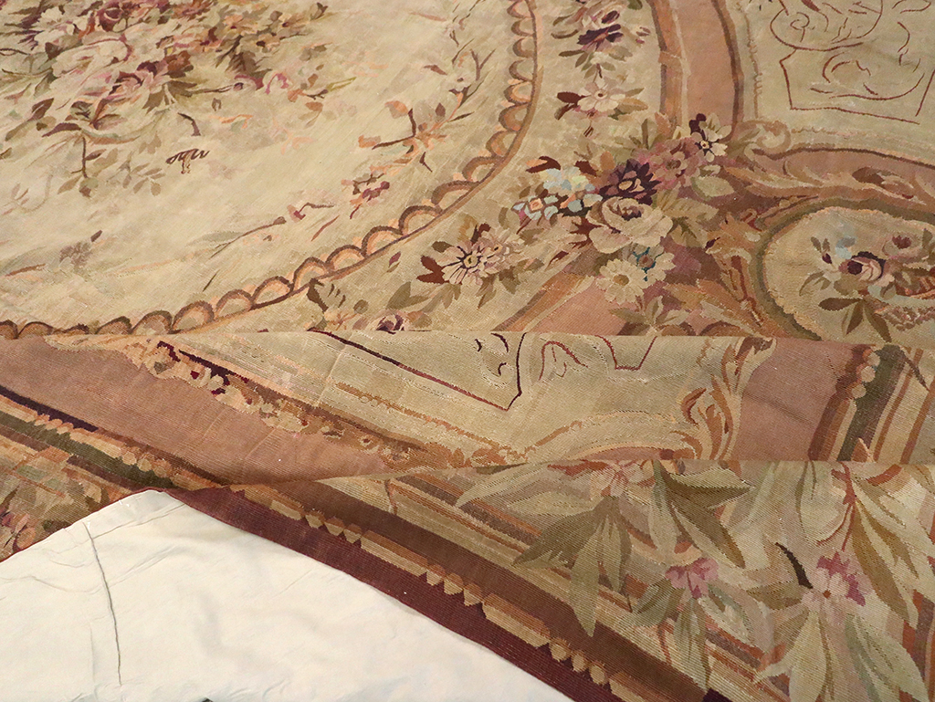 Antique French Aubusson Flatweave Carpet, No.10325 - Gsblank