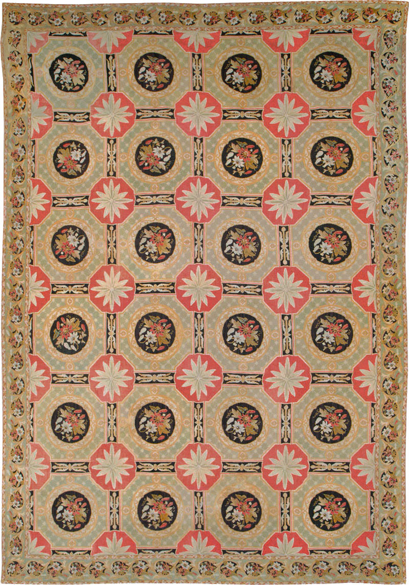 Antique English Needlepoint Carpet, No.10328 - Gsblank