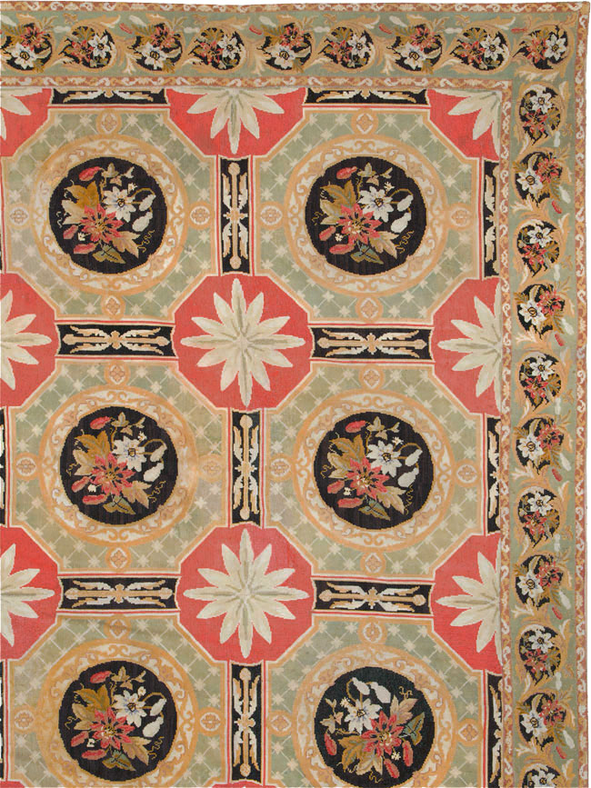 Antique English Needlepoint Carpet, No.10328 - Gsblank