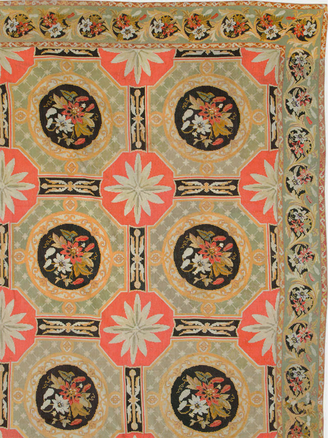 Antique English Needlepoint Carpet, No.10328 - Gsblank