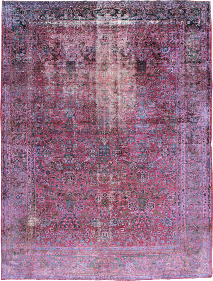 Antique Persian Overdyed Lilihan Carpet, No.10455 - Gsblank