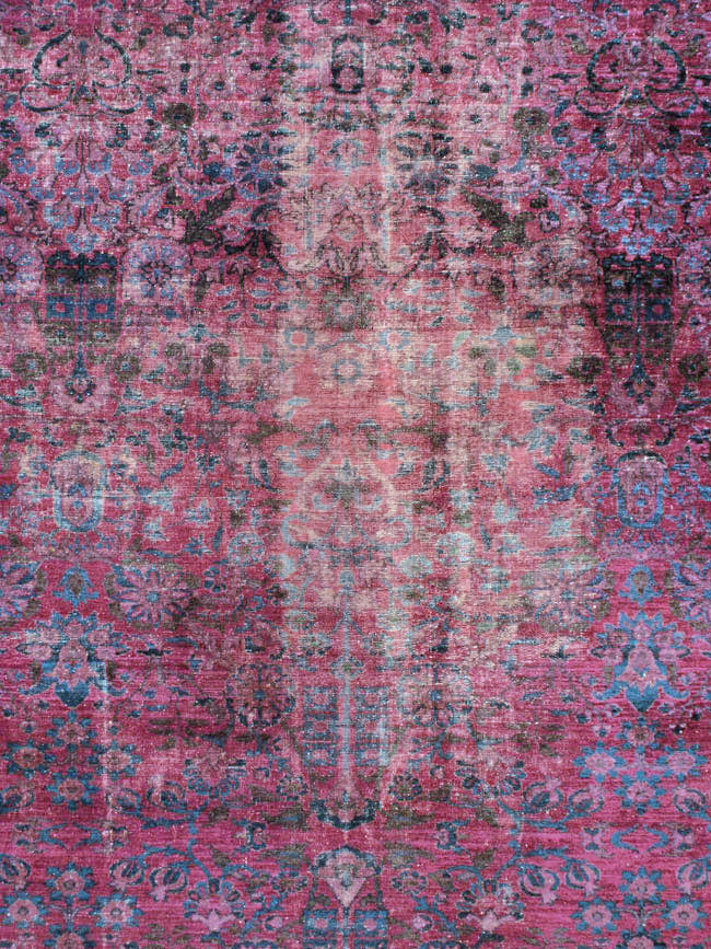 Antique Persian Overdyed Lilihan Carpet, No.10455 - Gsblank