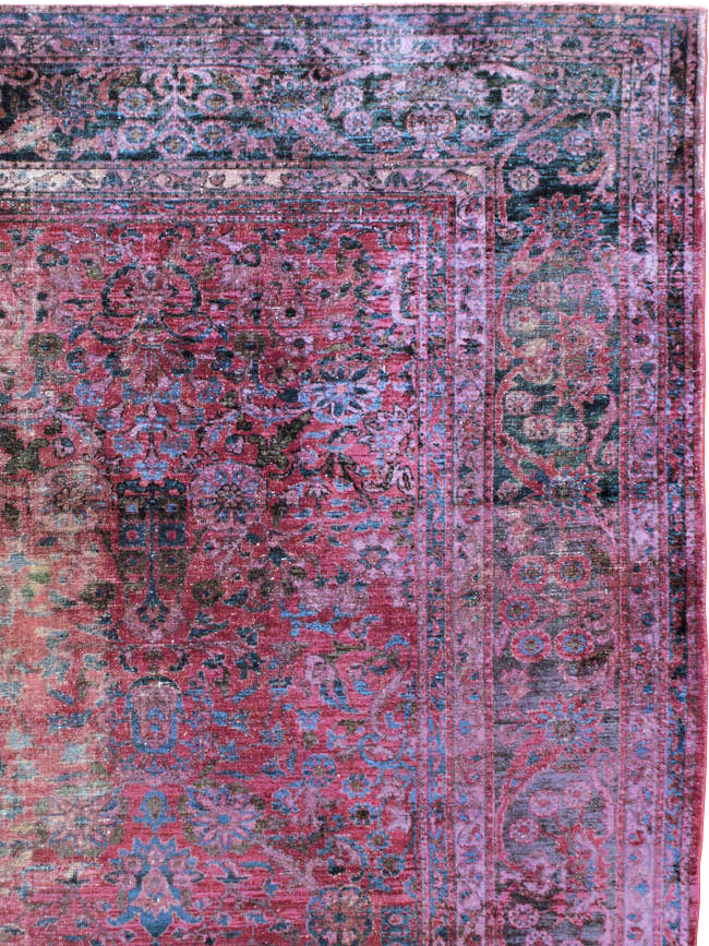 Antique Persian Overdyed Lilihan Carpet, No.10455 - Gsblank