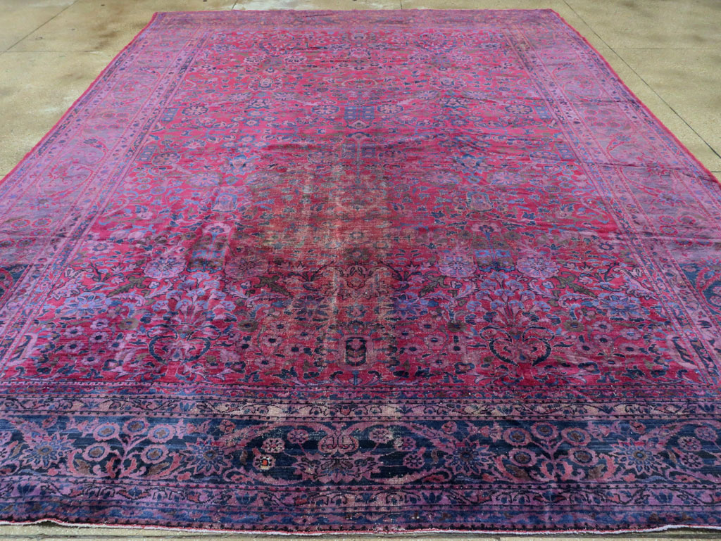 Antique Persian Overdyed Lilihan Carpet, No.10455 - Gsblank