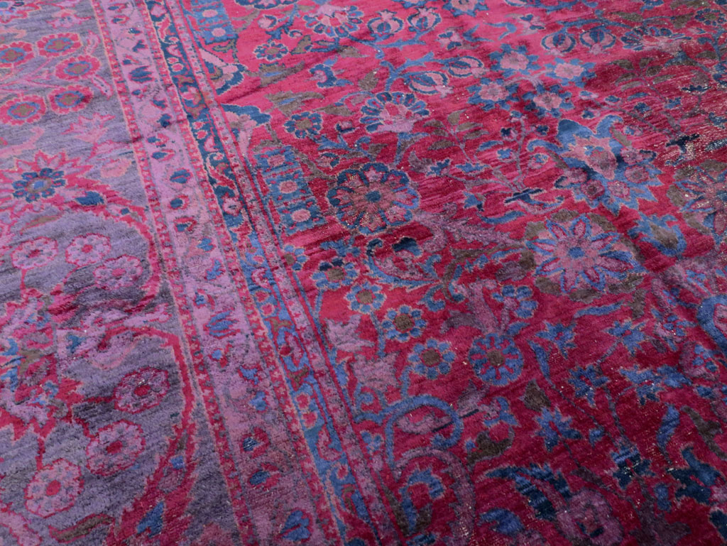Antique Persian Overdyed Lilihan Carpet, No.10455 - Gsblank