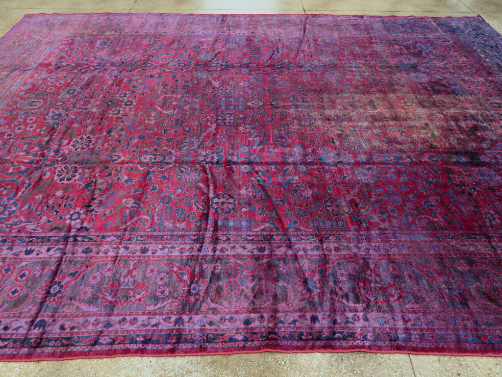 Antique Persian Overdyed Lilihan Carpet, No.10455 - Gsblank
