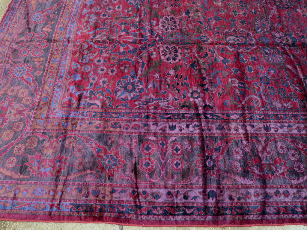 Antique Persian Overdyed Lilihan Carpet, No.10455 - Gsblank