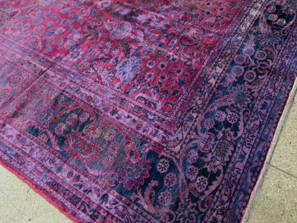 Antique Persian Overdyed Lilihan Carpet, No.10455 - Gsblank
