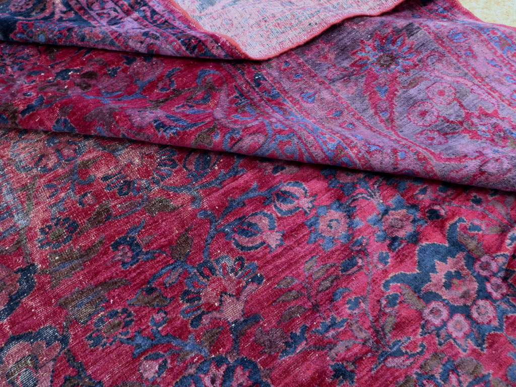 Antique Persian Overdyed Lilihan Carpet, No.10455 - Gsblank