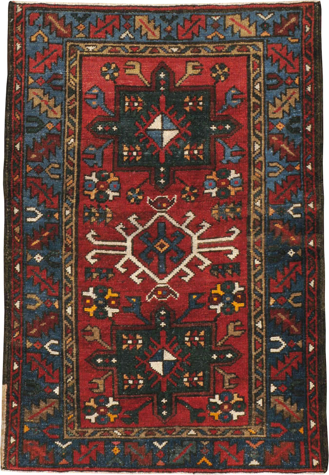 Antique Persian Karajeh Throw Rug, No.10516 - Gsblank