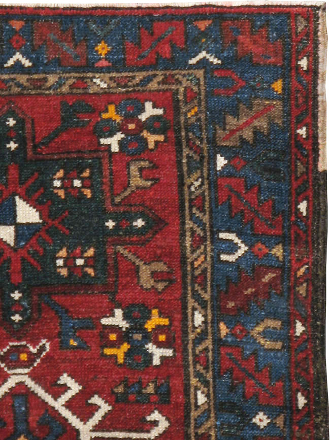 Antique Persian Karajeh Throw Rug, No.10516 - Gsblank