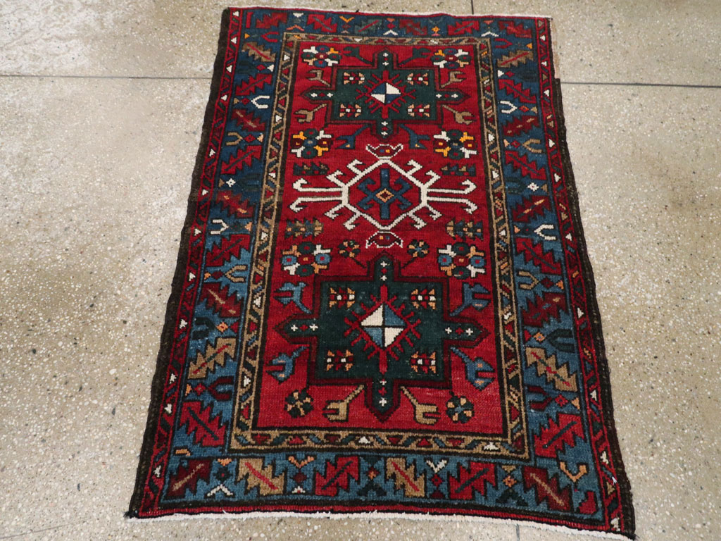 Antique Persian Karajeh Throw Rug, No.10516 - Gsblank