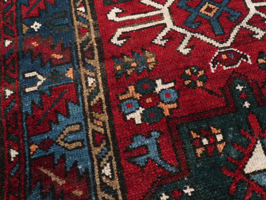 Antique Persian Karajeh Throw Rug, No.10516 - Gsblank