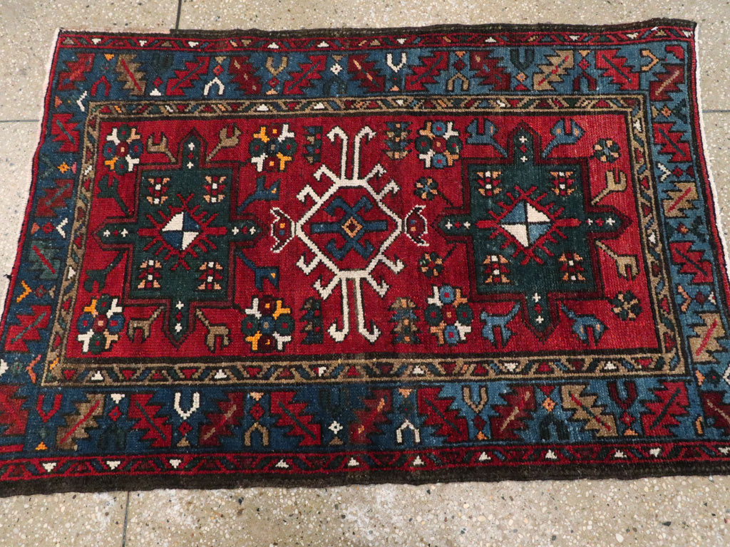 Antique Persian Karajeh Throw Rug, No.10516 - Gsblank