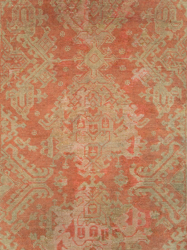 Vintage Turkish Oushak Wide Gallery Runner, No.10531 - Gsblank