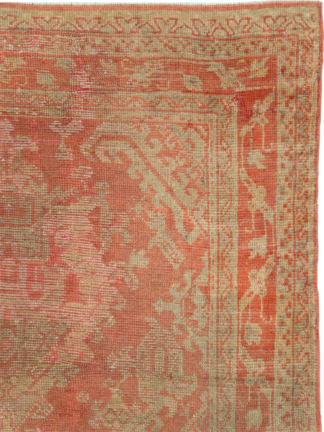 Vintage Turkish Oushak Wide Gallery Runner, No.10531 - Gsblank