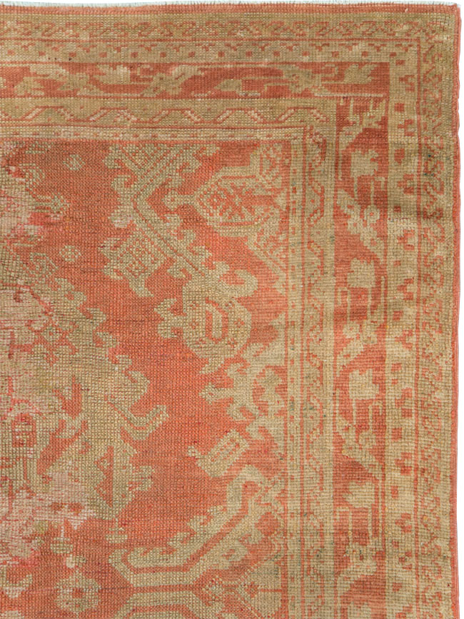 Vintage Turkish Oushak Wide Gallery Runner, No.10531 - Gsblank