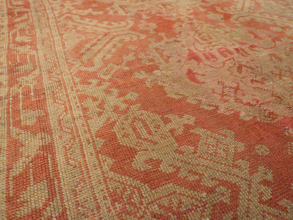 Vintage Turkish Oushak Wide Gallery Runner, No.10531 - Gsblank