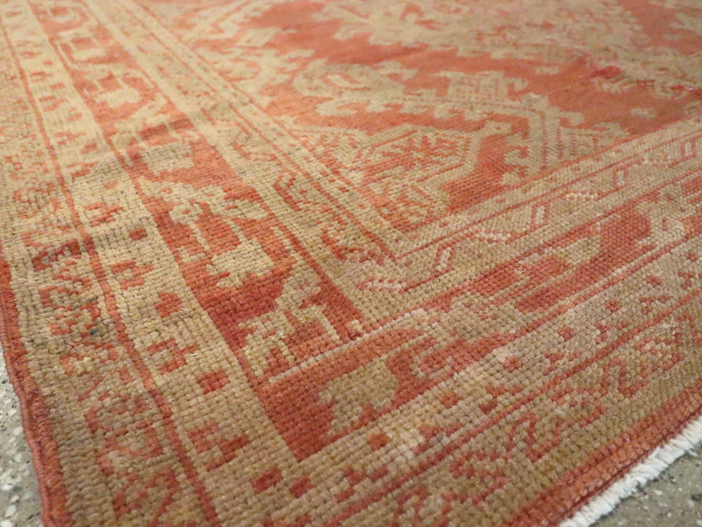 Vintage Turkish Oushak Wide Gallery Runner, No.10531 - Gsblank