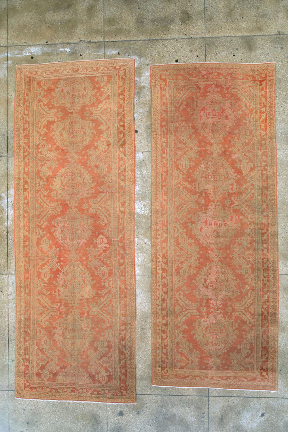Vintage Turkish Oushak Wide Gallery Runner, No.10531 - Gsblank