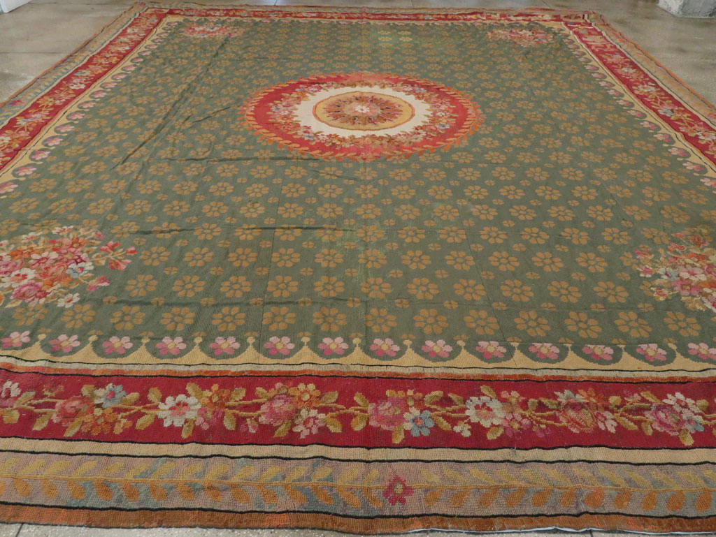 Antique English Needlepoint Carpet, No.10787 - Gsblank