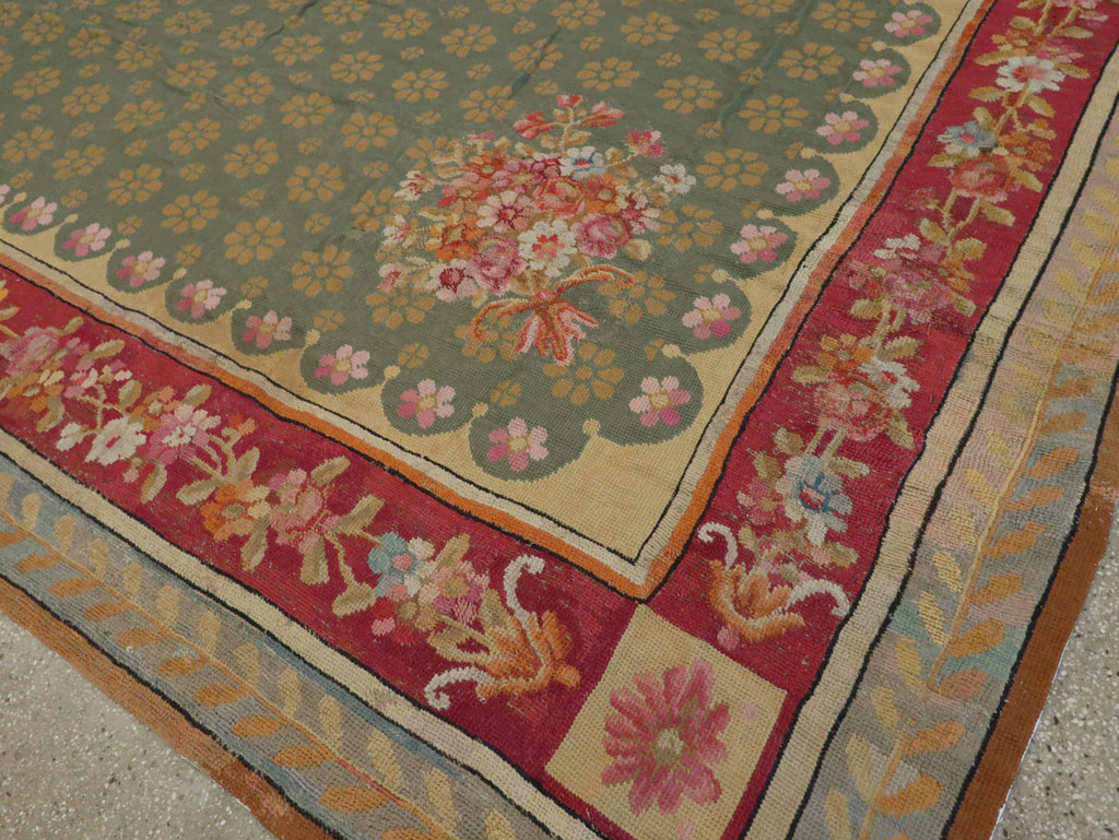 Antique English Needlepoint Carpet, No.10787 - Gsblank