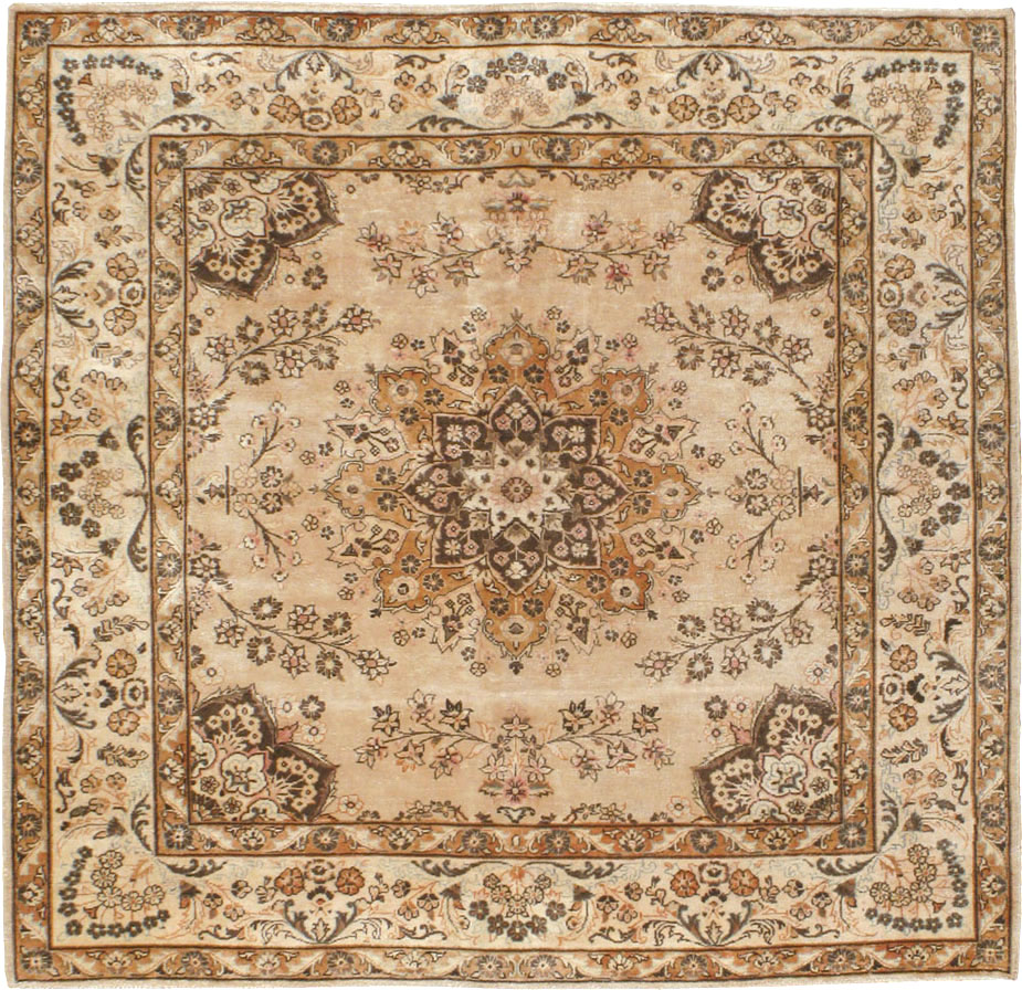Antique Persian Tabriz Square Carpet, No.10795 - Gsblank