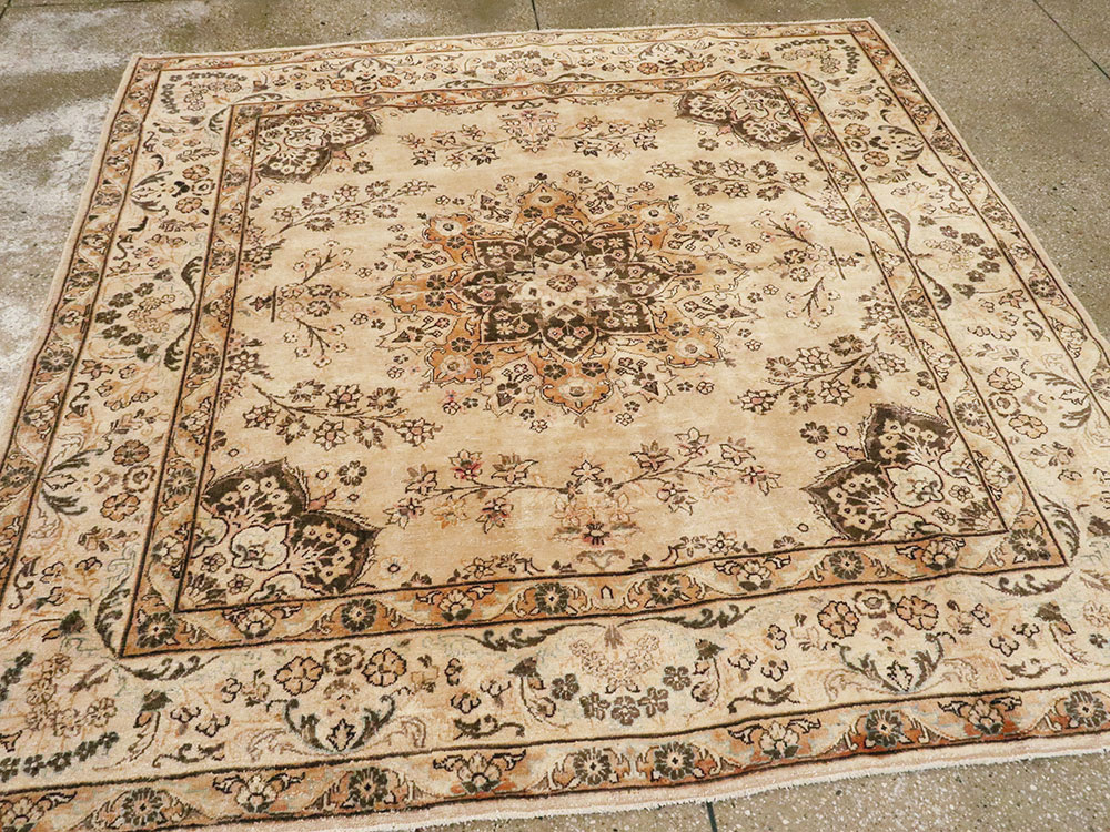Antique Persian Tabriz Square Carpet, No.10795 - Gsblank