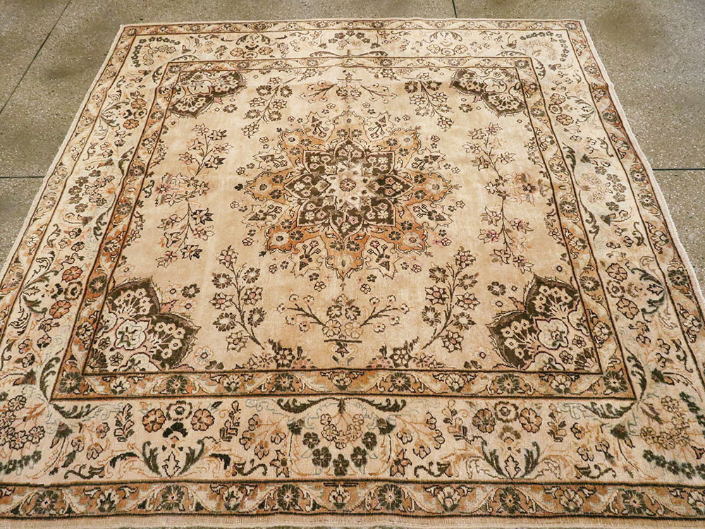 Antique Persian Tabriz Square Carpet, No.10795 - Gsblank