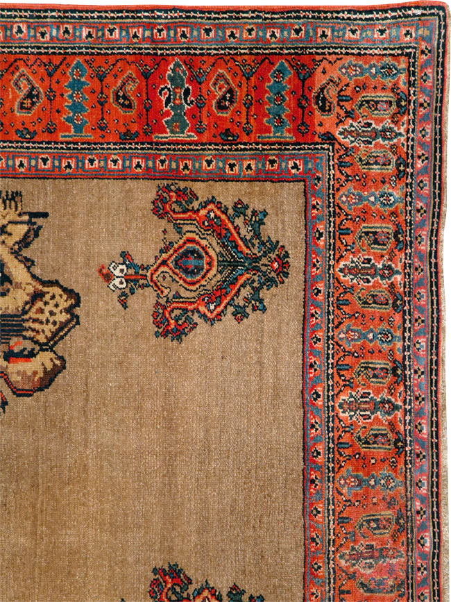 Antique Senneh Malayer Pictorial Rug, No.10816 - Gsblank