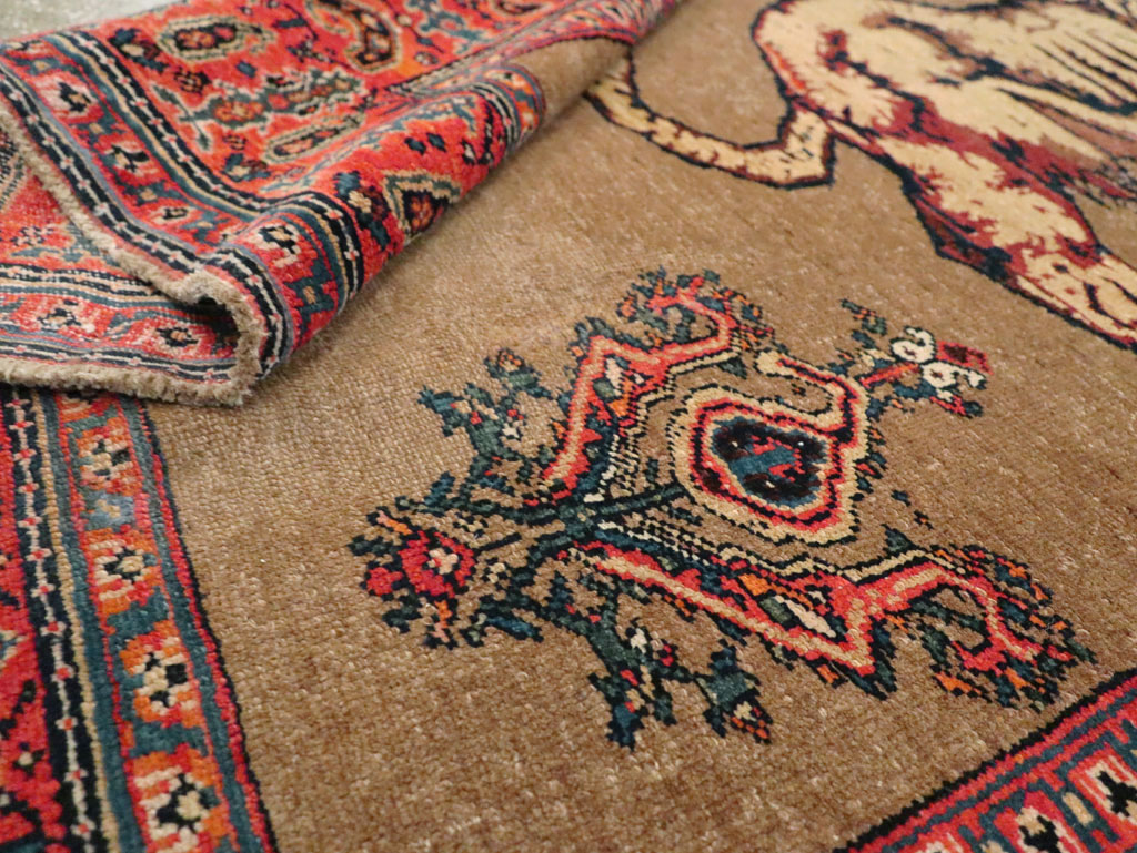 Antique Senneh Malayer Pictorial Rug, No.10816 - Gsblank