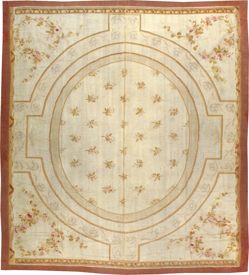 Antique French Aubusson Carpet, No.10892 - Gsblank