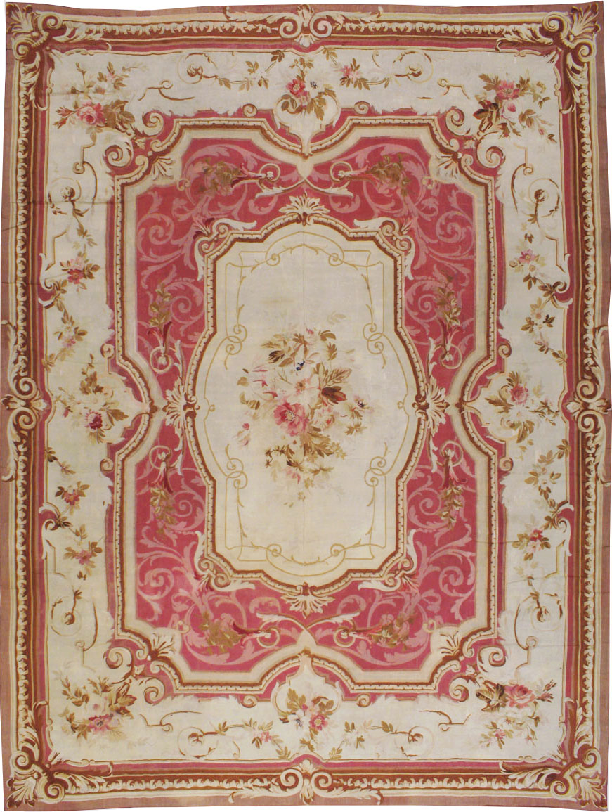 Antique French Aubusson Carpet, No.10969 - Gsblank