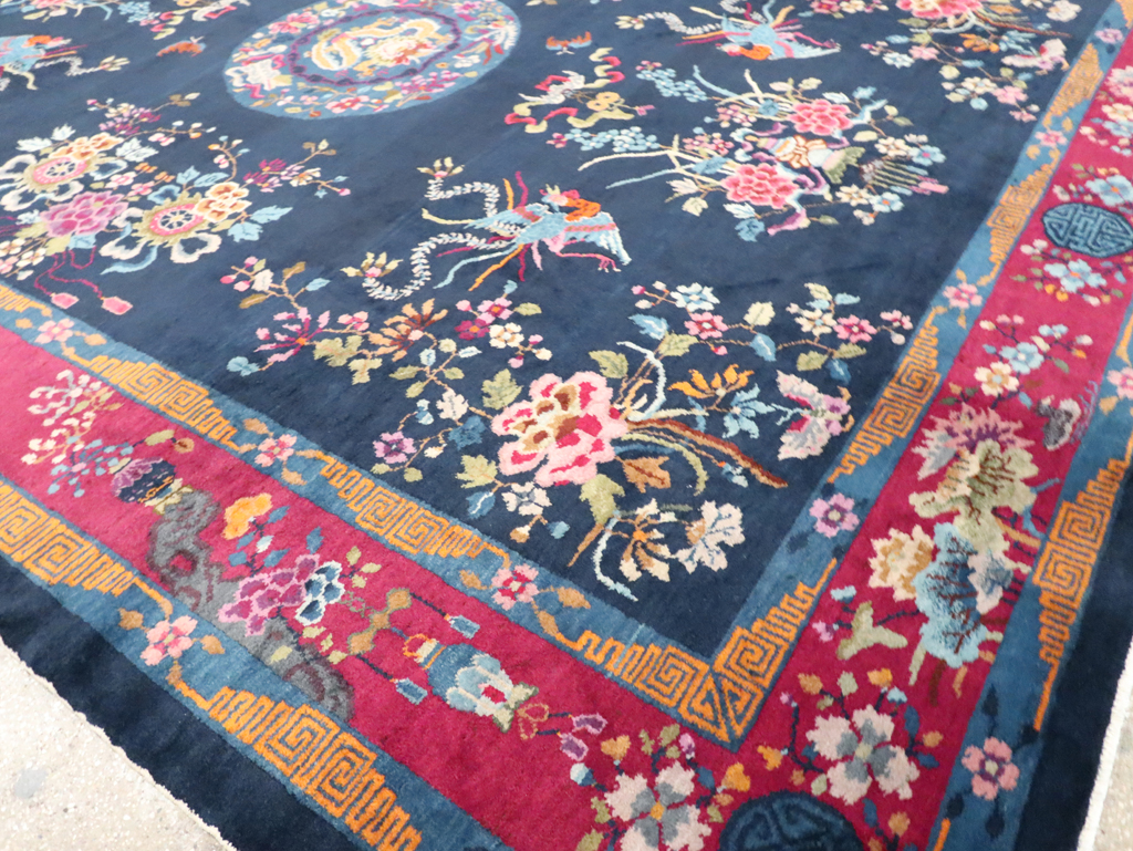 Vintage Chinese Dragon Art Deco Room Size Carpet, No.11122 - Gsblank