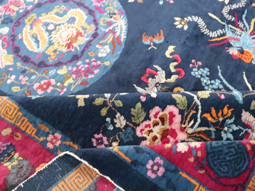 Vintage Chinese Dragon Art Deco Room Size Carpet, No.11122 - Gsblank