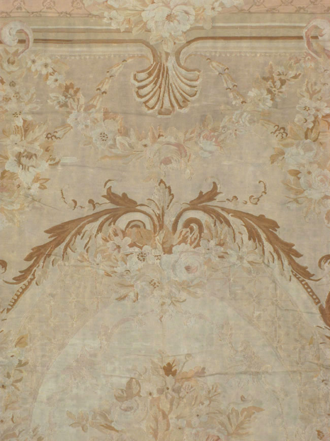 Antique French Aubusson Carpet, No.11290 - Gsblank
