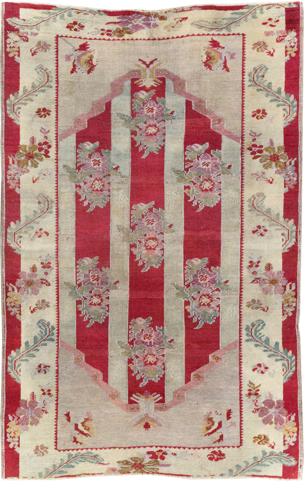 Antique Turkish Ghiordes Throw Rug, No.11327 - Gsblank