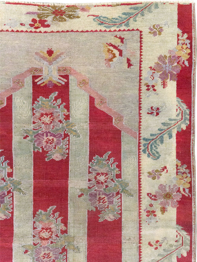 Antique Turkish Ghiordes Throw Rug, No.11327 - Gsblank