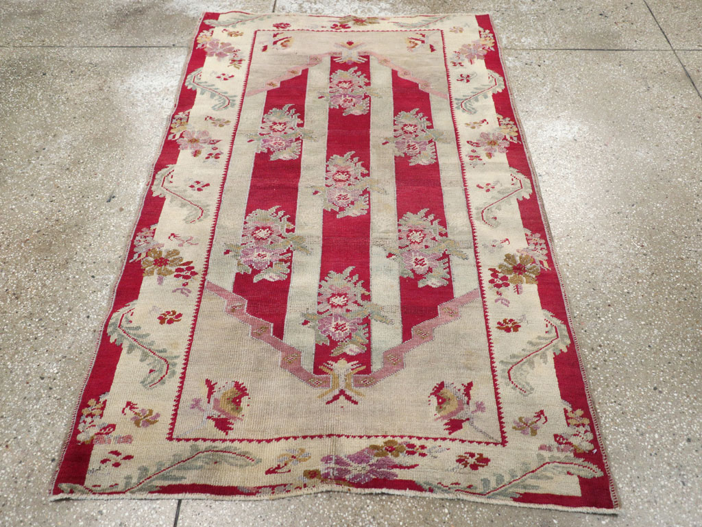 Antique Turkish Ghiordes Throw Rug, No.11327 - Gsblank