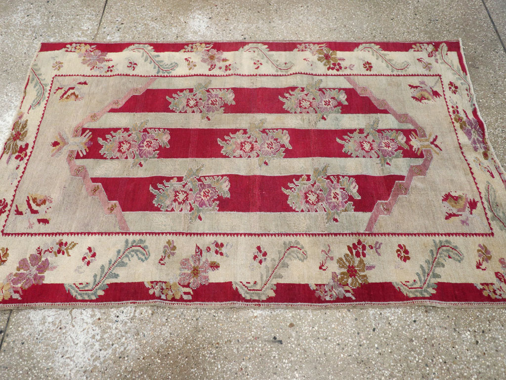 Antique Turkish Ghiordes Throw Rug, No.11327 - Gsblank