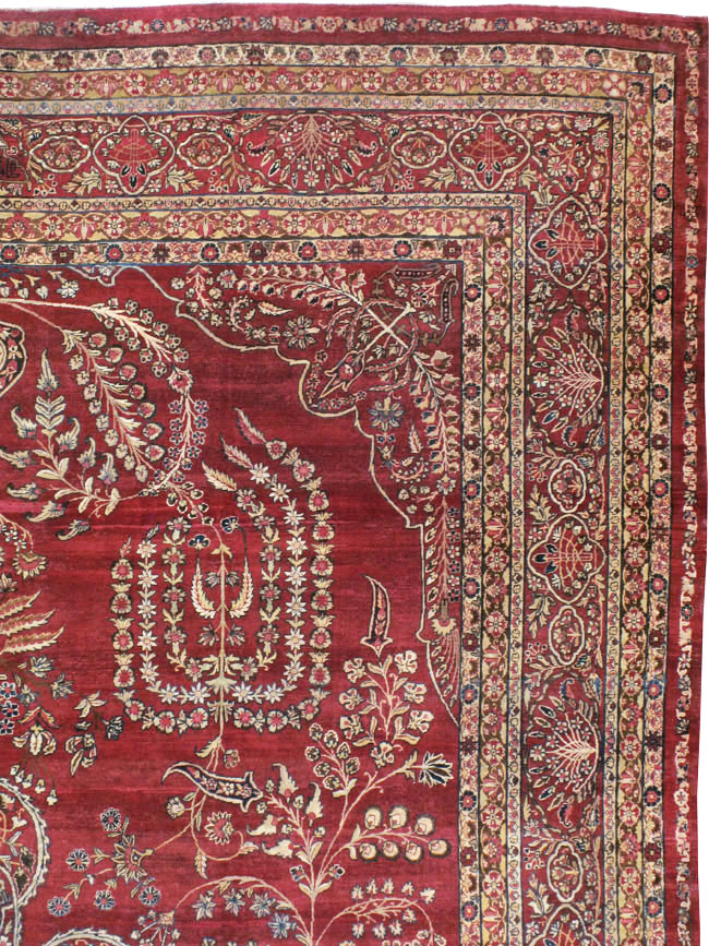 Antique Persian Lavar Kerman Carpet, No.11385 - Gsblank