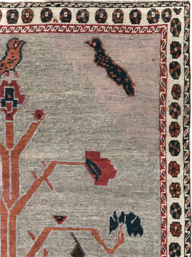 Vintage Gabbeh Pictorial Rug, No.11396 - Gsblank