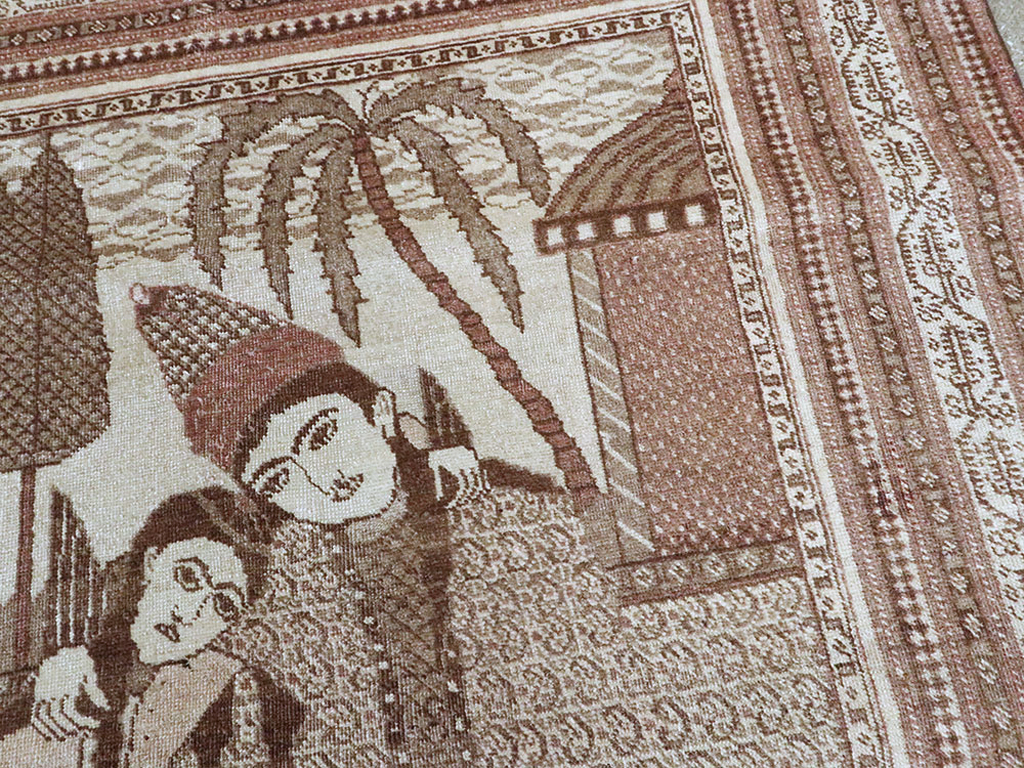 Antique Persian Tabriz Pictorial Rug (Pair: 1 of 2), No.11455 - Gsblank