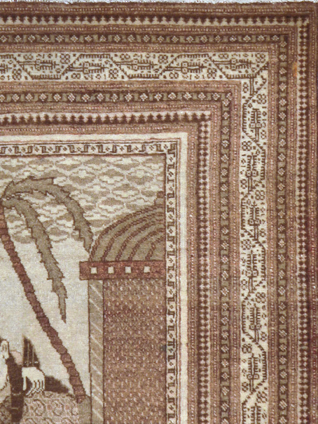 Antique Persian Tabriz Pictorial Rug (Pair: 2 of 2), No.11456 - Gsblank