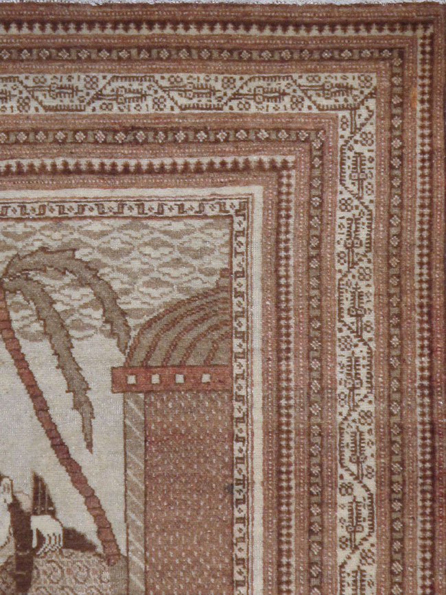 Antique Persian Tabriz Pictorial Rug (Pair: 2 of 2), No.11456 - Gsblank